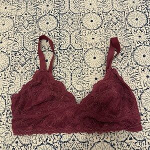 🥀 Free People Intimately Maroon Strappy Lace Bralette ✨